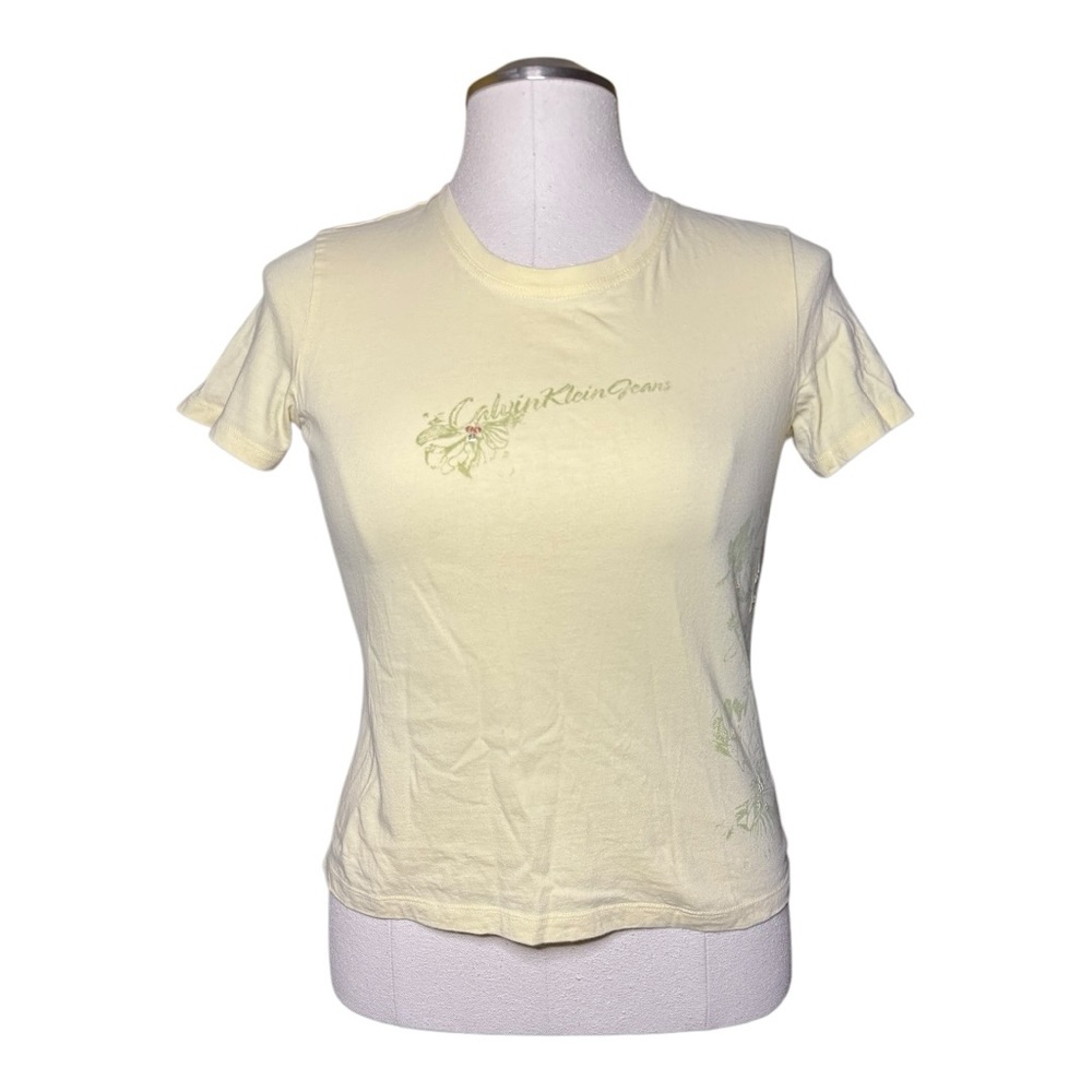 Calvin Klein Sequin Yellow Y2k Top